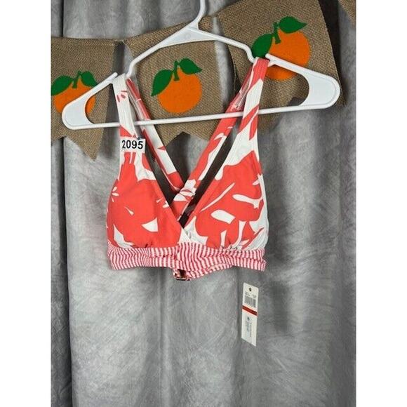 NWT Anne Cole Women's Coastal Palm Printed Banded Cross-Back Bikini Top XS - Picture 1 of 6
